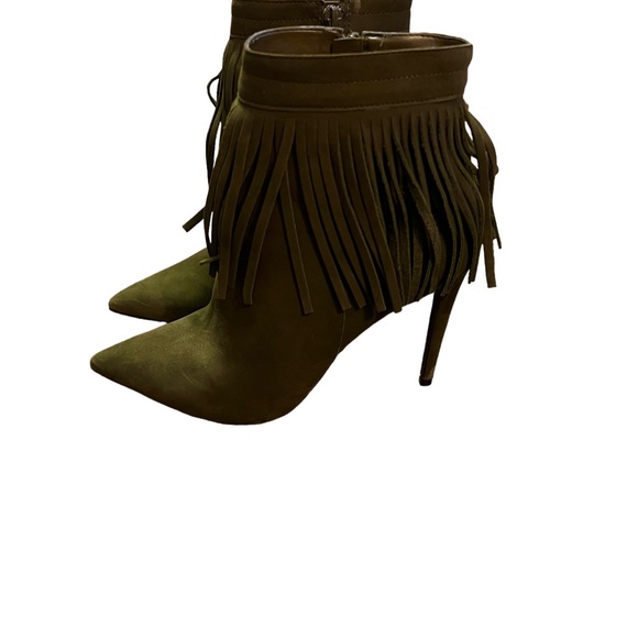Aldo Cirede-44 Khaki Green Cirede fringe ankle boot size 10 - Picture 2 of 5